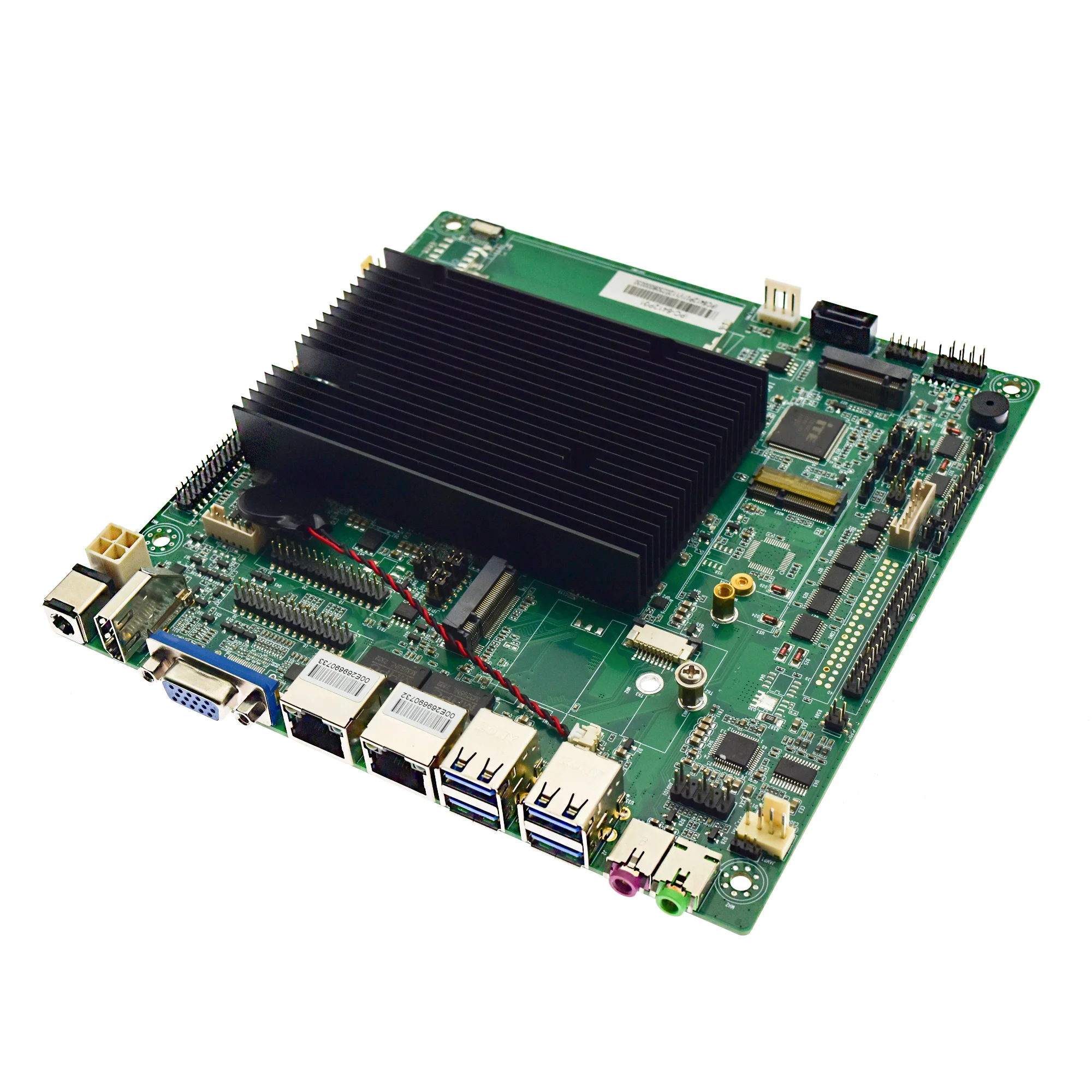 Fanless J6412 Thin Mini ITX Motherboard 6 COM 2 LAN Router Mainboard DDR4 X86 For Industrial Mini PC