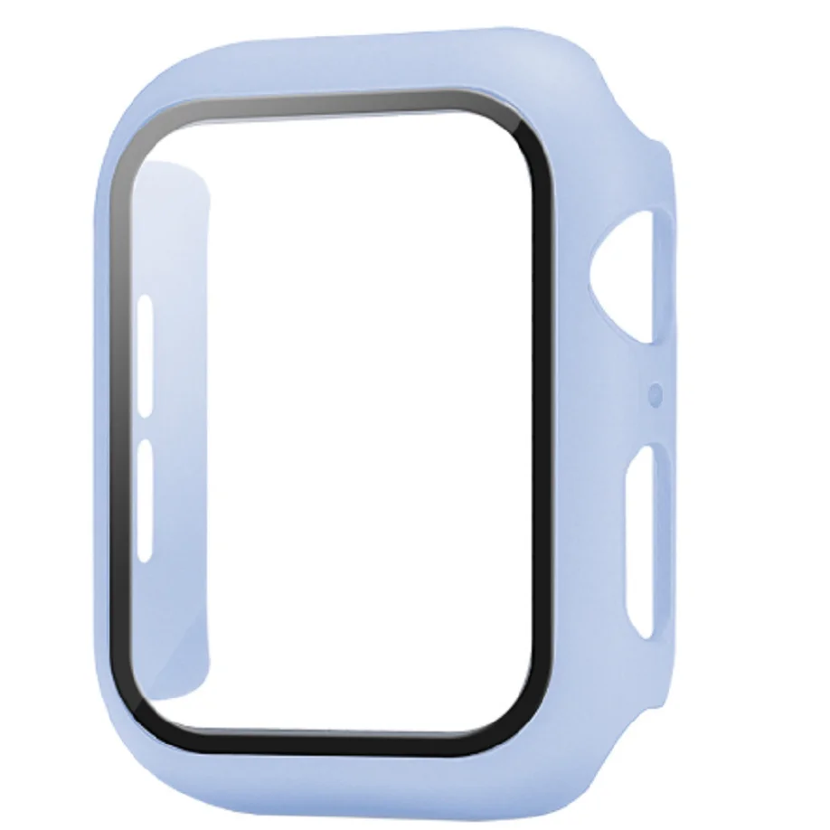 Luxury Cover Clear Overall Protective Hard Pc Case Glass Screen Protector For Apple Iwatch Protective Cover 1 2 3 4 5 6 Se