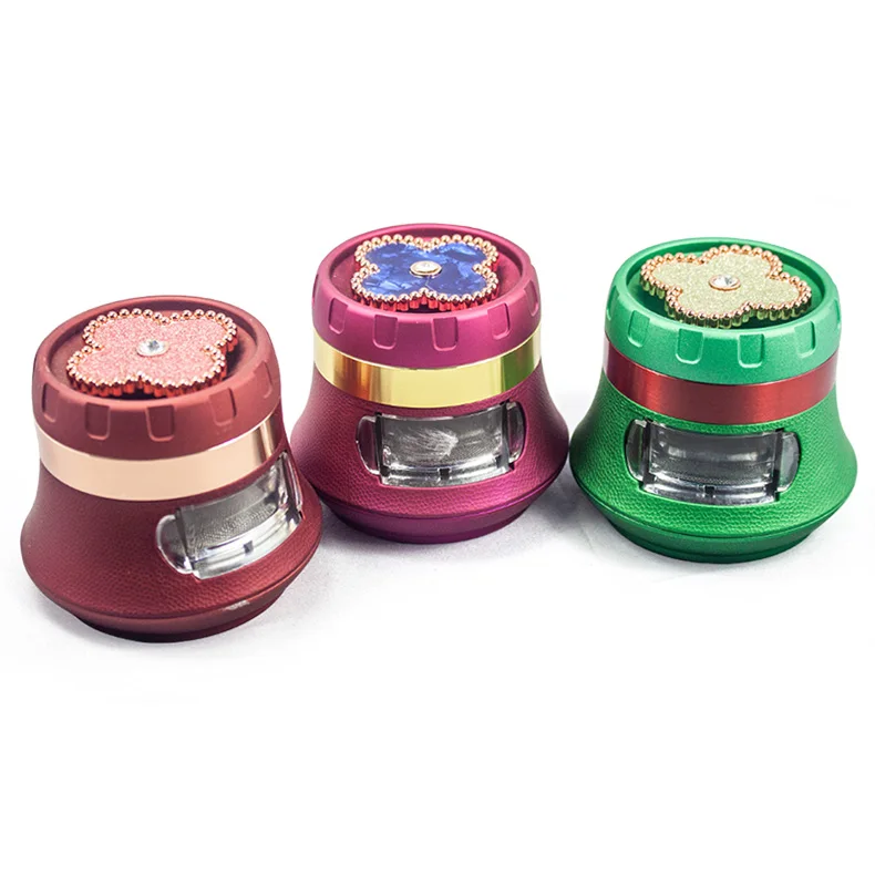 GZ33634416 Rubber Paint New Vase Design 4 layers Colored Petal Smoking Accessories Tobacco Crusher Herb Grinder