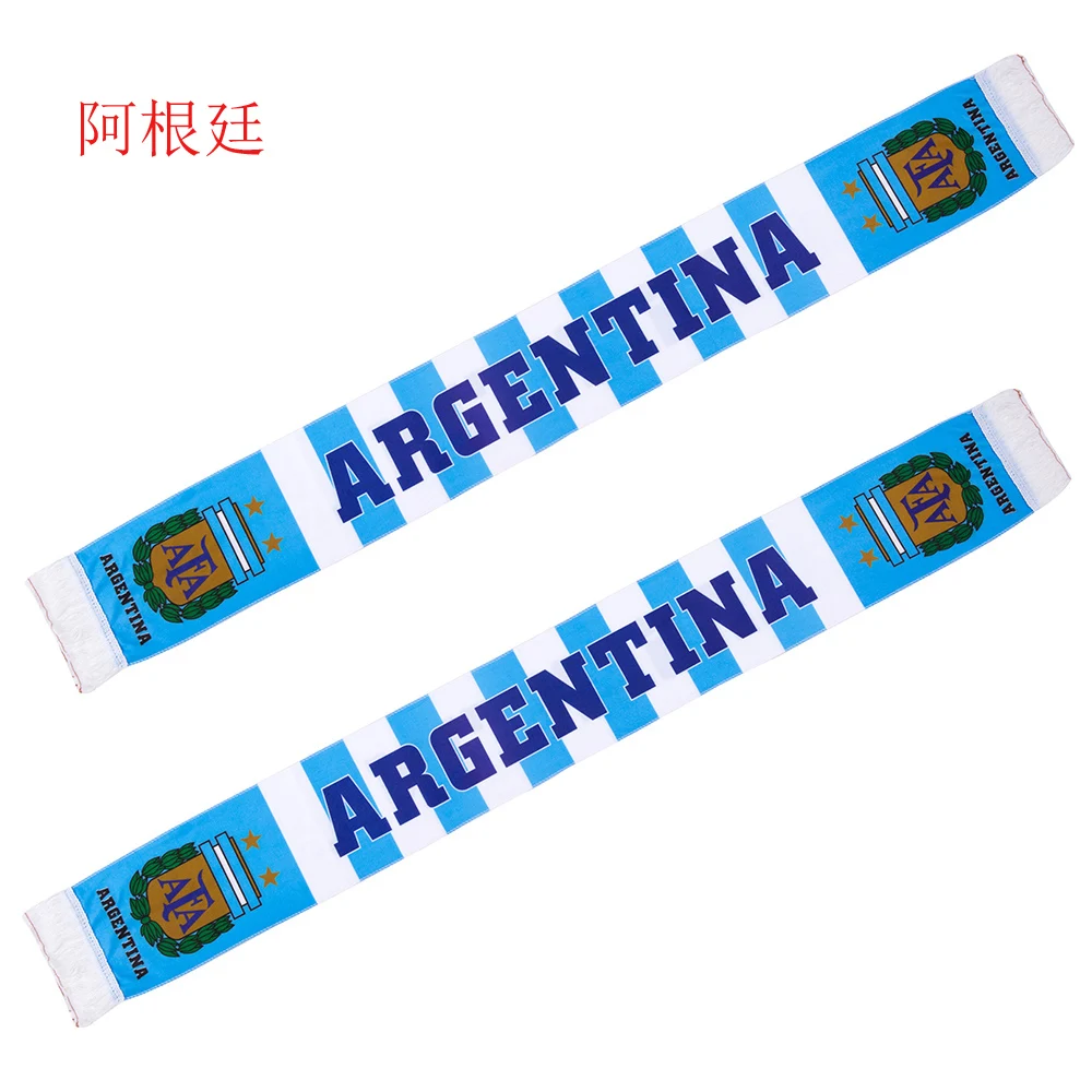 Custom logo Scarves 100% Polyester/Knitted Polyester/Satin/Fleece Embroidery Football Scarf for cup 2011