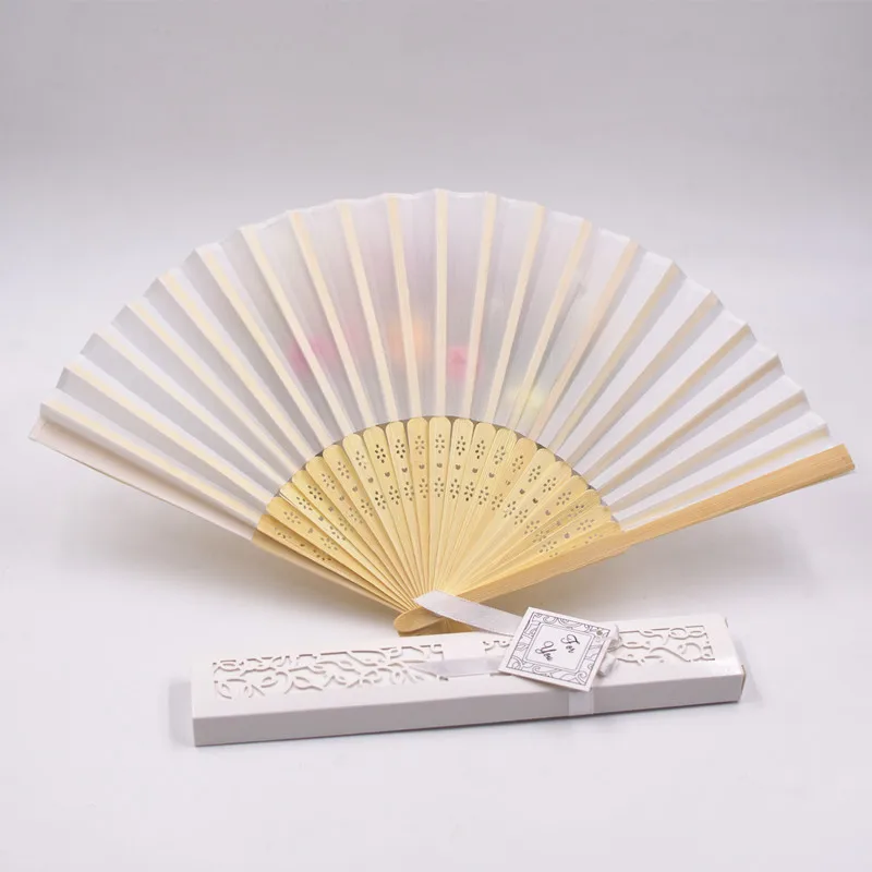 Silk Bamboo Craft Gift Hand Fan For wedding Bridal Shower Party Guests Gifts Souvenirs