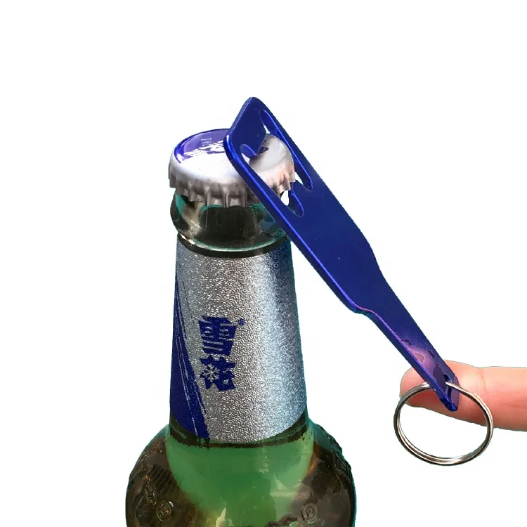 Factory wholesale promotional gift bottle shaped aluminum beer bottle opener keychain