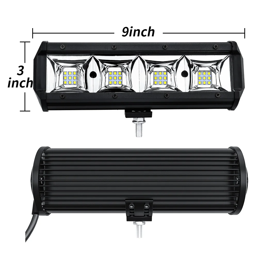 DXZ 9 inch 108W CAR LED Work Light LED Bar Light for Motorcycle Tractor Boat Off Road 4WD 4x4 Truck SUV ATV