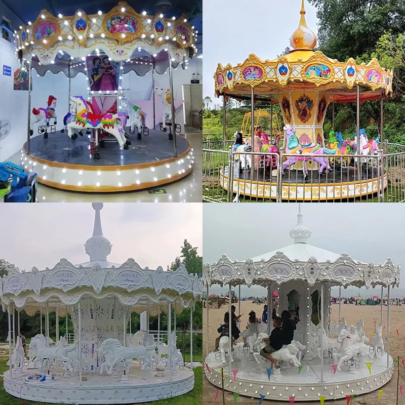 Outdoor Kids Amusement Park Children Merry Go Round Carousel Rides Horse for Sales European Style Over 3 Years Old Merry Sino