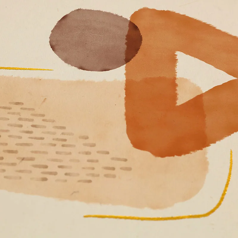 Abstract Geometric Figures Gold Foil Decor Wall Decoration Paper Framed Wall Art