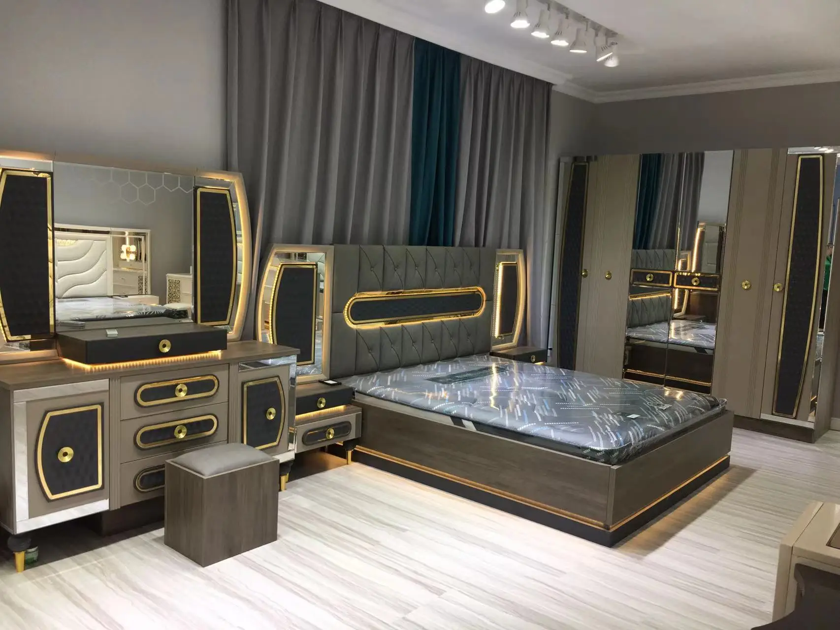 Hot Sale leather modern bed room set modern king size bed bedroom sets furniture 1.8m designer bed comfort set