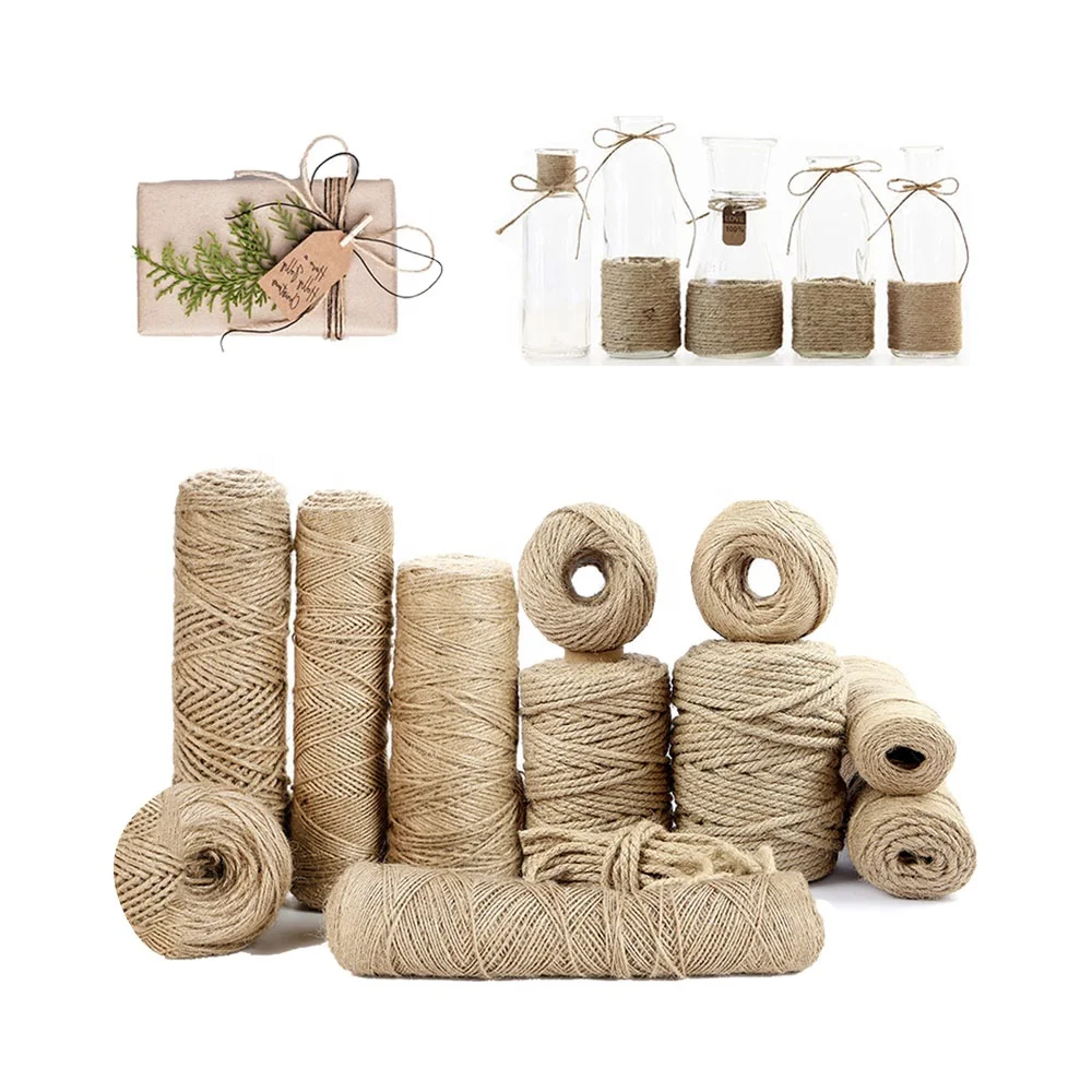 Hot Sale DIY Twisted Hemp Jute Rope Cord String Brown Strong Natural Jute Twine for Craft Gift Wrapping Packing