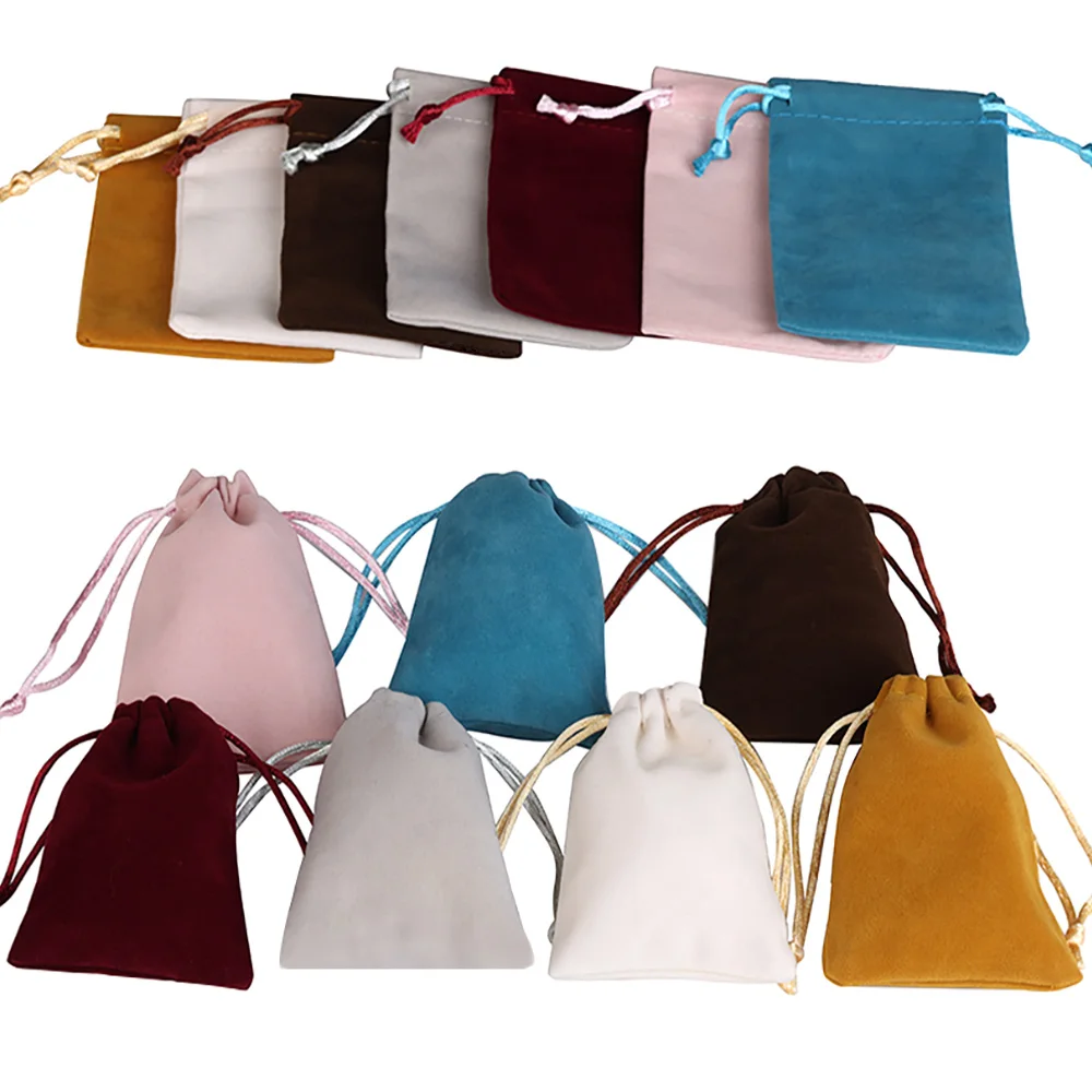 Storage Soft Pouch Packaging Drawstring Velvet Bags For Jewelry Gift