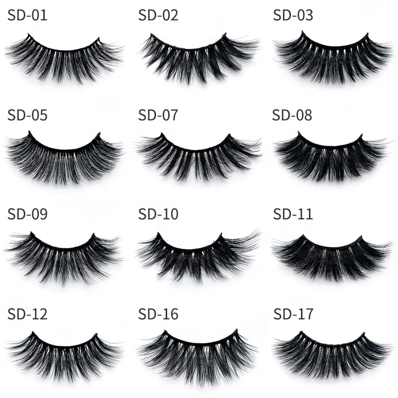 Vegan Cruelty Free Full Strip Mink Lashes 3d Natural False Eyelash Wholesale Synthetic Eyelashes With Box