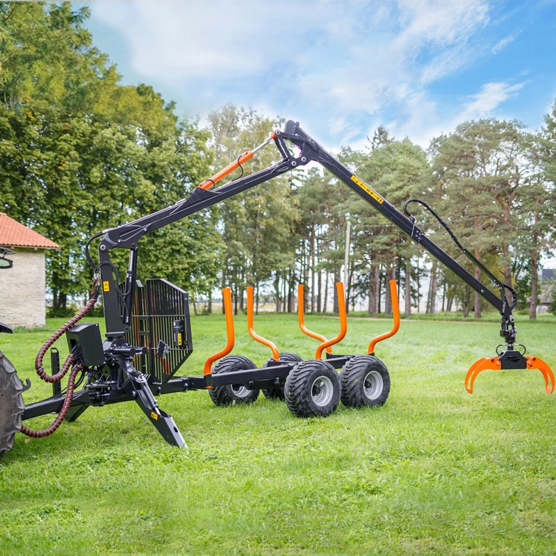 atv log forwarder small used road timber crane with grapple small log loader trailers for sale