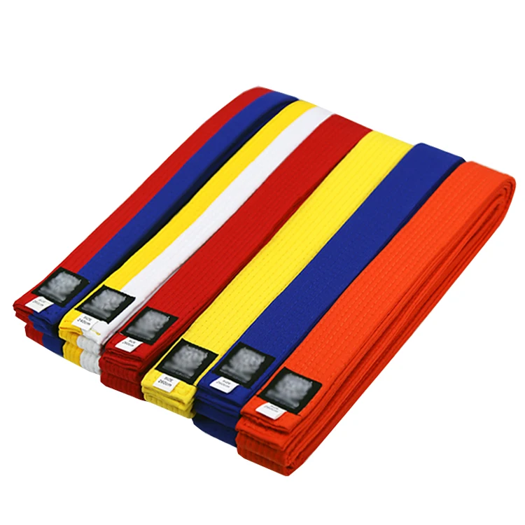 Wholesale arts color belt customize embroidery blue taekwondo karate belts
