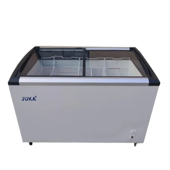 12V / 220V AC&DC  energy 13 cube feet SD/SC-368Y Curved glass door ice cream freezer