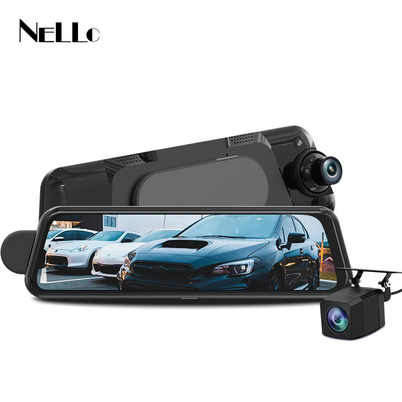 9,66 дюймовое зеркало заднего вида Dvr сенсорный экран скорость 4K Автомобильная камера с Gps