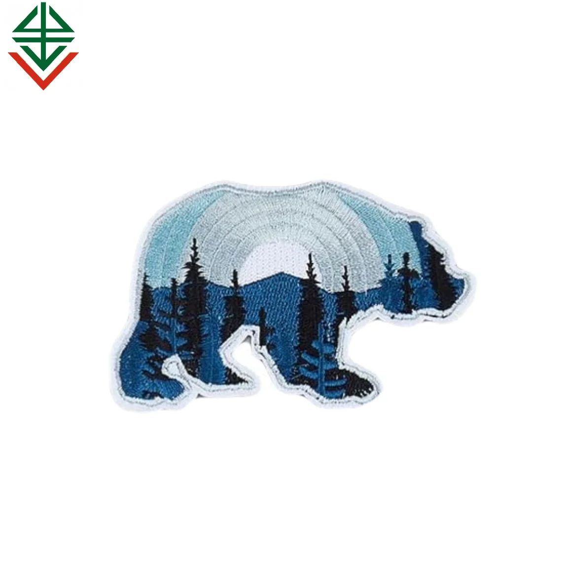 Factory Custom Wholesale Polar Bear Patch Embroidered Landscape Designer Embroidery Patches