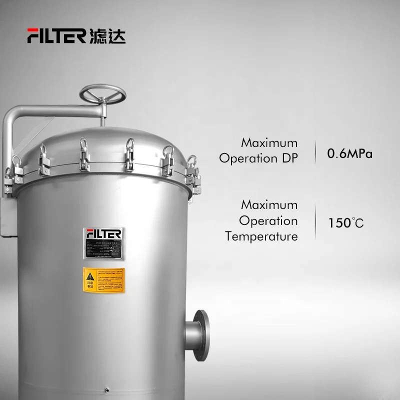 High pressure multi 40 inch multi cartridge stainless steel lenticular filter housing equipment