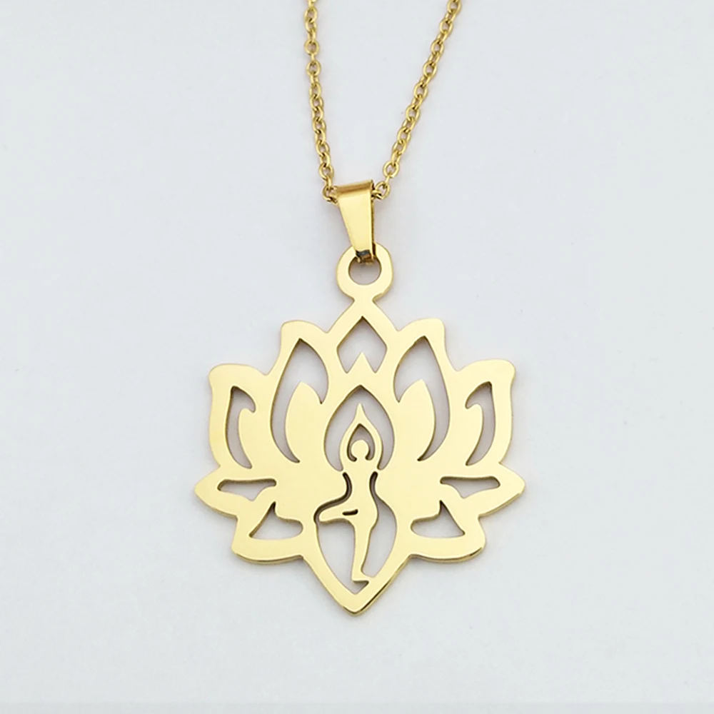 Yoga Necklace Tamil OM Pendant Collar De Moda 7 Chakras Necklace Gift For Girls Yoga Pendant Moissanite Necklace