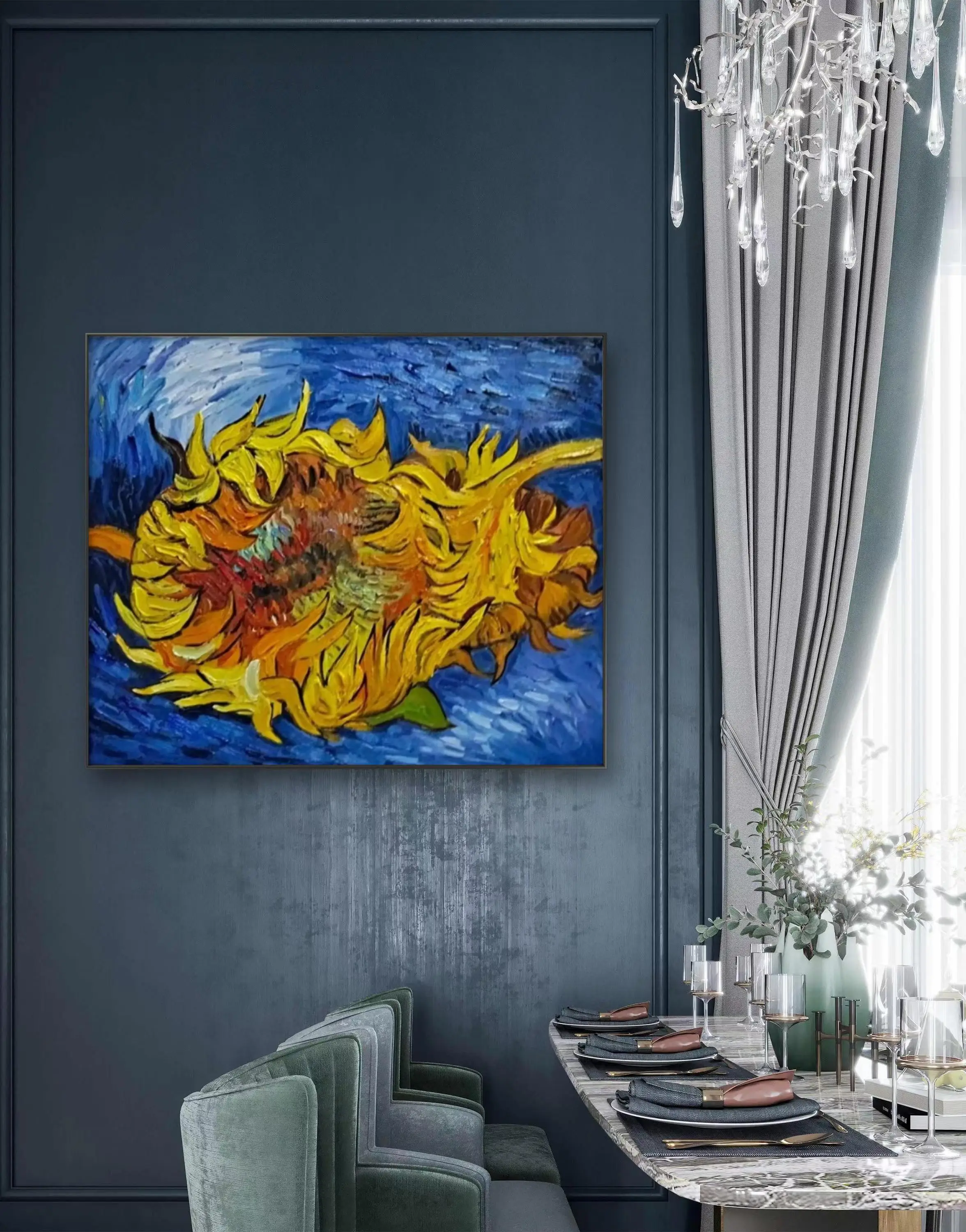 Handmade oil painting  flower oil painting customizable Wall art Home decoration painting flowers