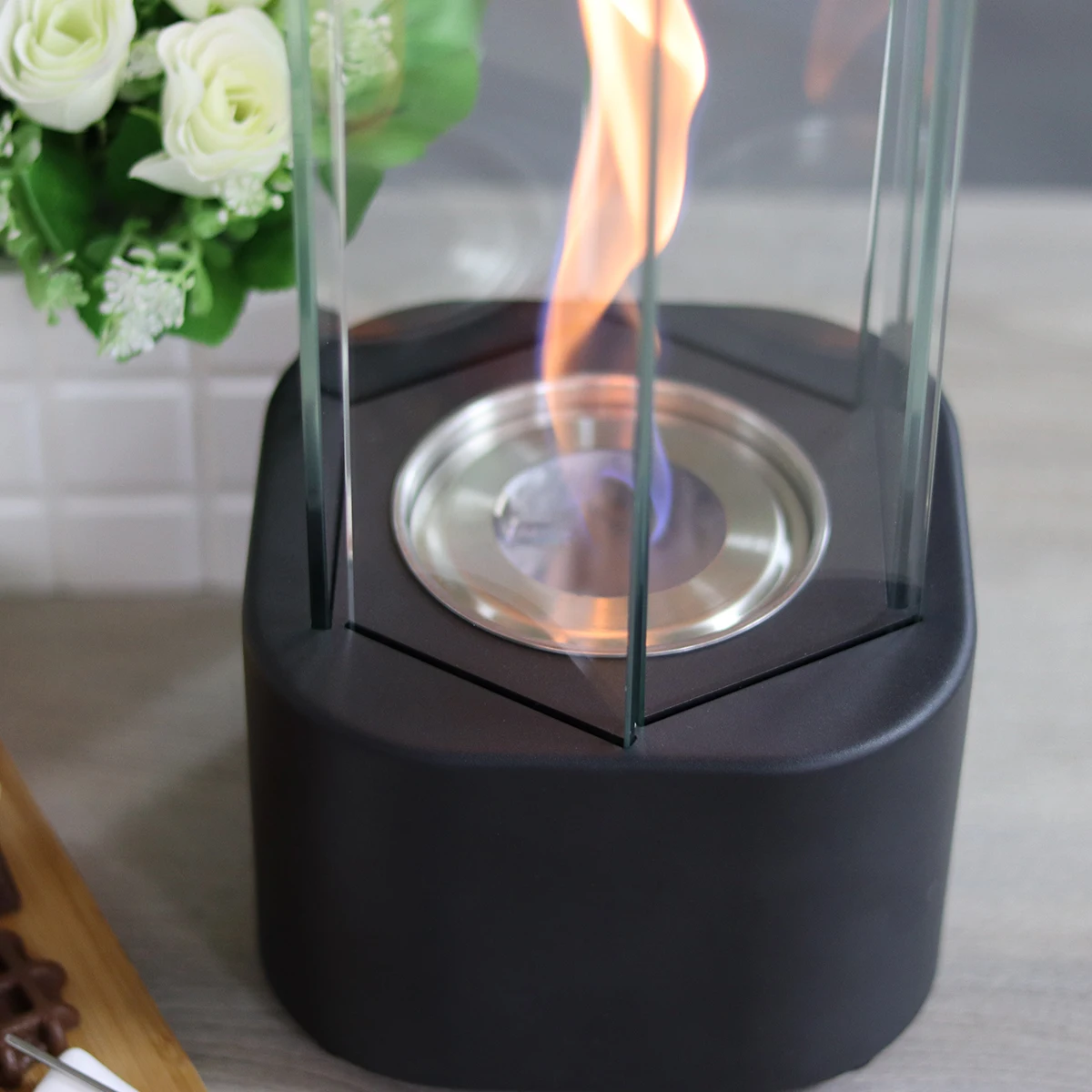 HOT SALE tabletop fire pit tornado Fire home decor Freestanding Bio ethanol fireplace spin flame patio heater Smokeless fire pit