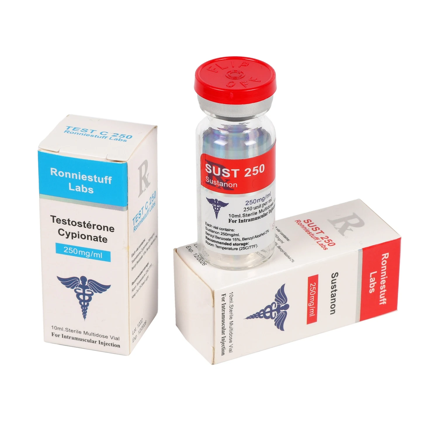 Custom Medicine Package Set 10ml Vials Labels and Boxes