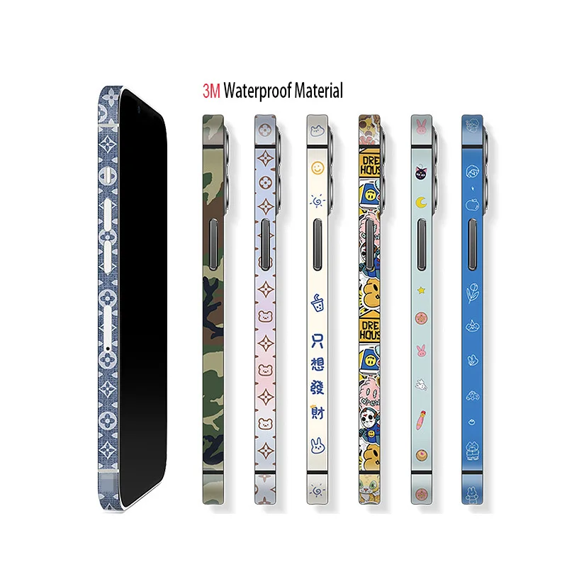Customize mobile skin for iphone 14 13 12 11 mini pro max frame sticker 3M waterproof anti-scratch material
