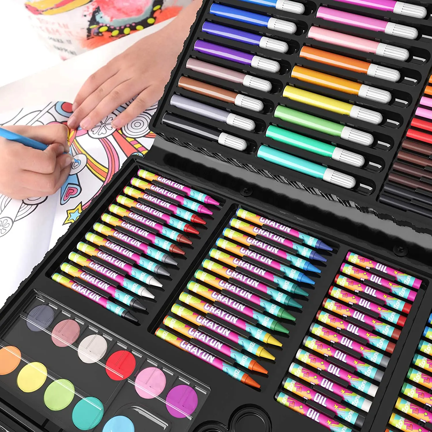 118 pcs Party Favors Age 3+ professional Non-Toxic drawing painting art stationery kids art sets