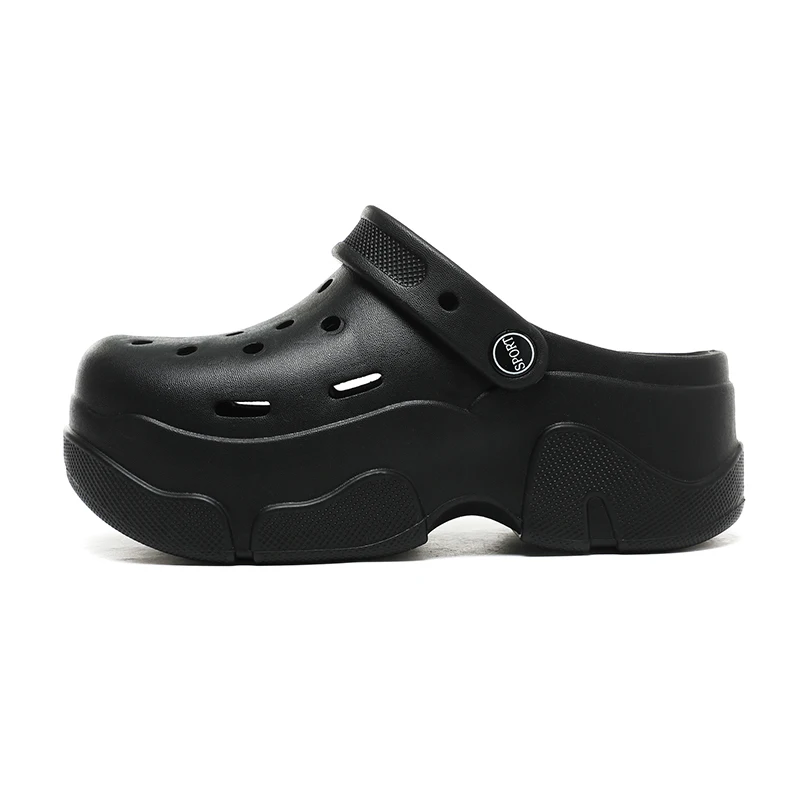 Women Thick Soled Perforated Shoes Summer Height Increase Outdoor Breathability Lightweight Slip-on Garden Clogs Shoes