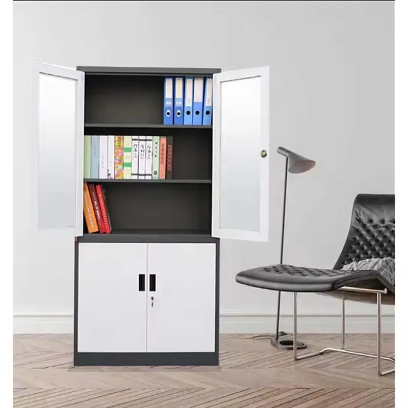 Best Selling Morden Design Multi-layer Steel Filing Cabinet Sliding Glass Two-door Metal Cabinets