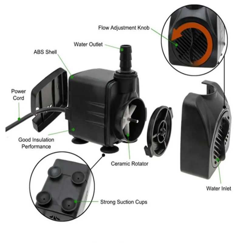 zaohetian Air cooler  Submersible pump  Cheap Aquarium Pump  Fish tank filtration pump 100W 45W