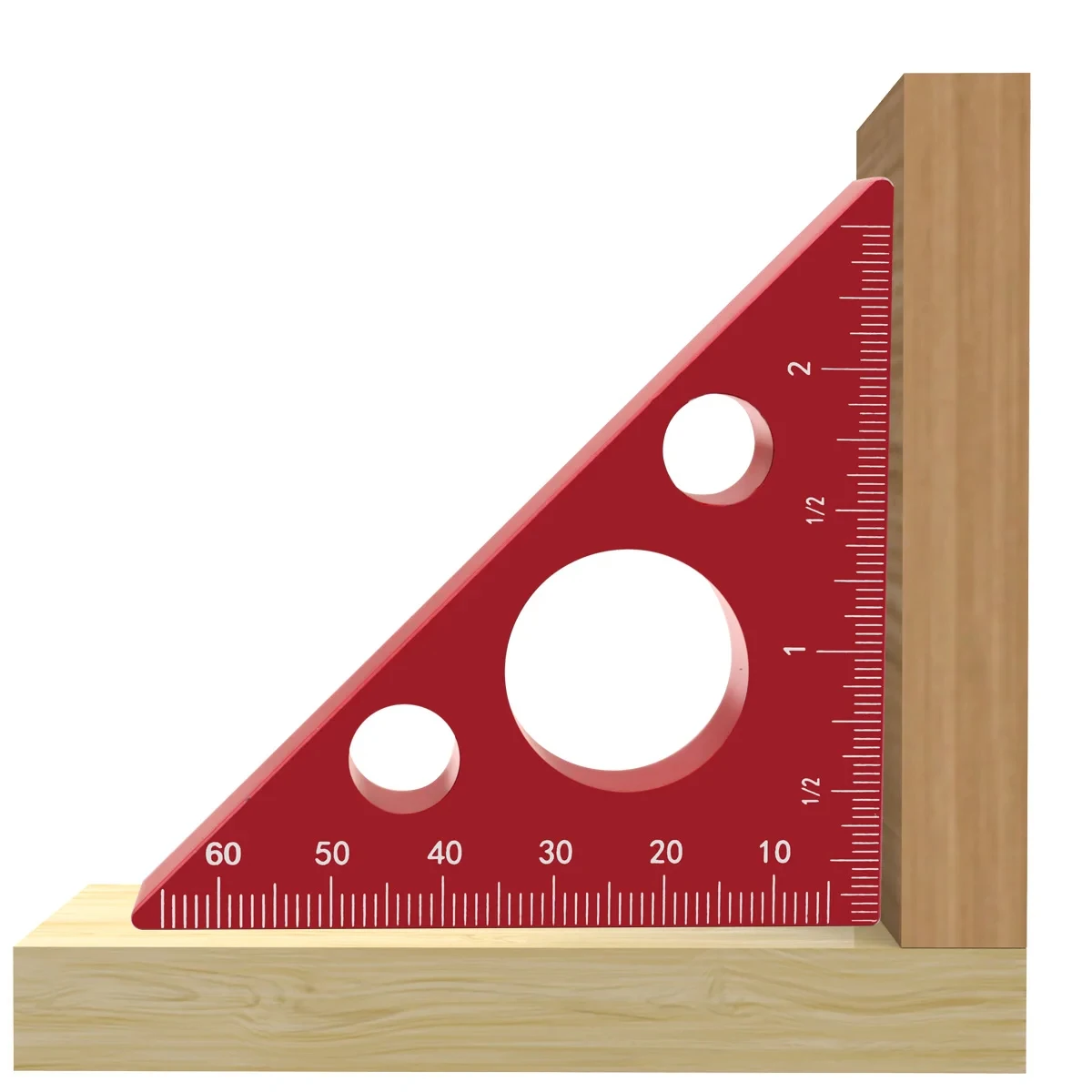 Triangle Ruler 45/90 Degree Metric Scale Precision Angle Ruler Aluminum Thickened Height Ruler Multifunction Woodworking Tool