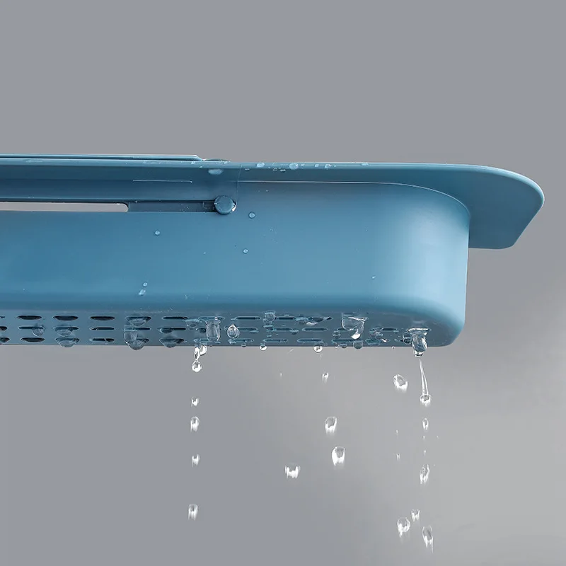 Kitchen Shelf Soap Sponge Draining Folding Telescopic Collapsible Faucet Plastic Sink Drain Basket