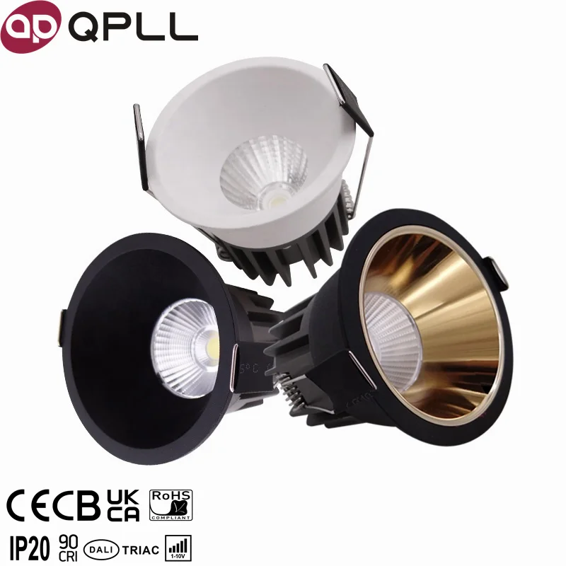 3 years Warranty Round Anti Glare Spotlight LED Recessed Lights Spot LED dali dimmable spot light