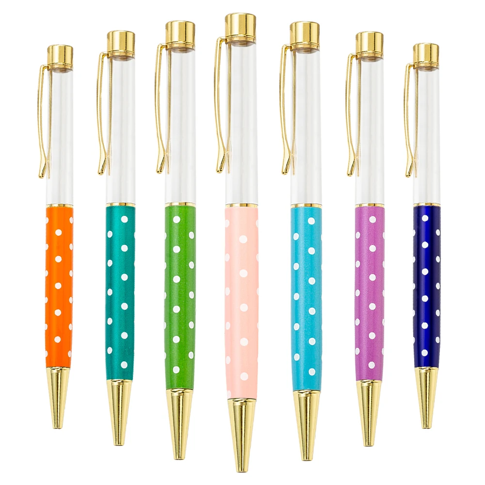 DIY модная металлическая пустая плавающая блестящая ручка с гербаритом шариковая ручка Цветочная ручка