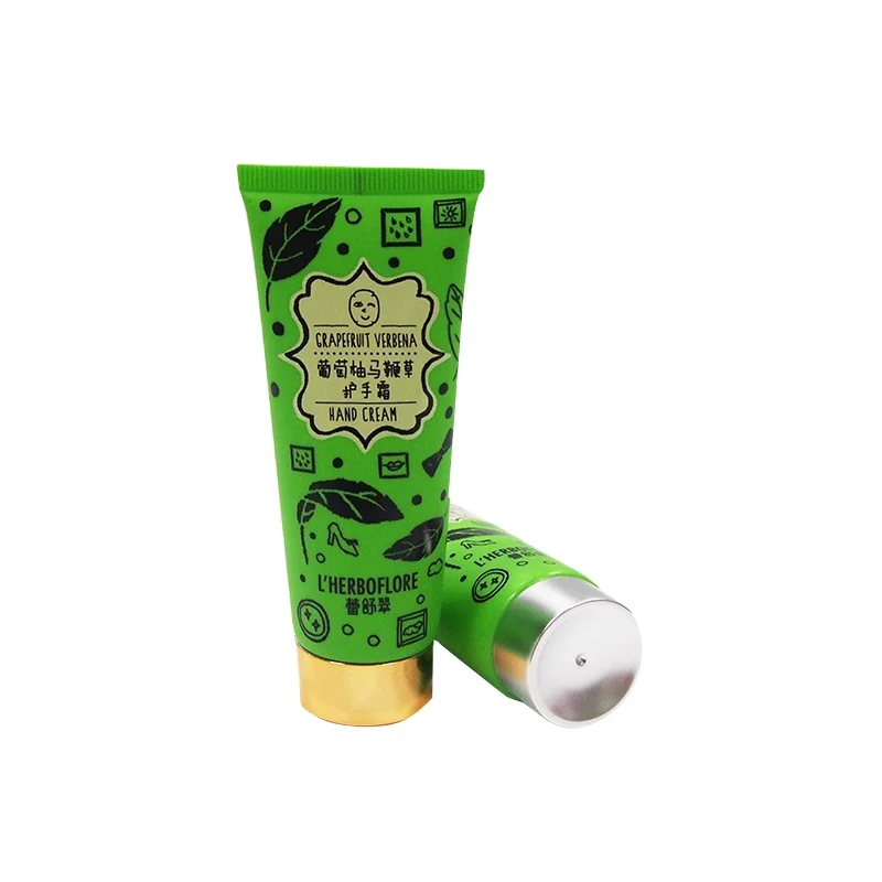 Customized Hand Cream Lotion Squeeze Tube Plastic Soft Container White green PE Cosmetic Tube Packaging
