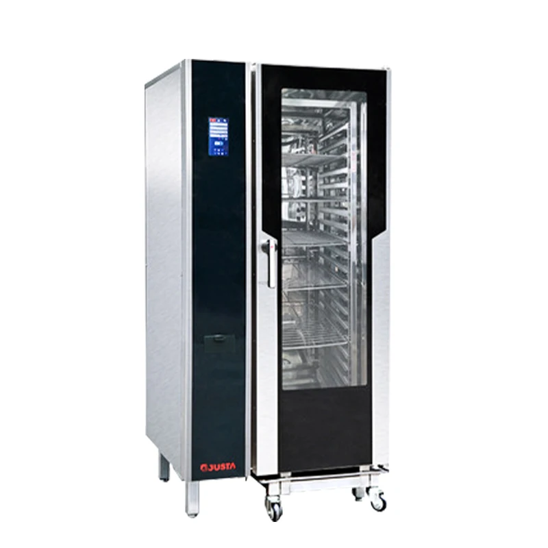 Touch Screen Version 20 Trays Roll In Industrial Commercial Electric Combi Steam Oven For Restaurant