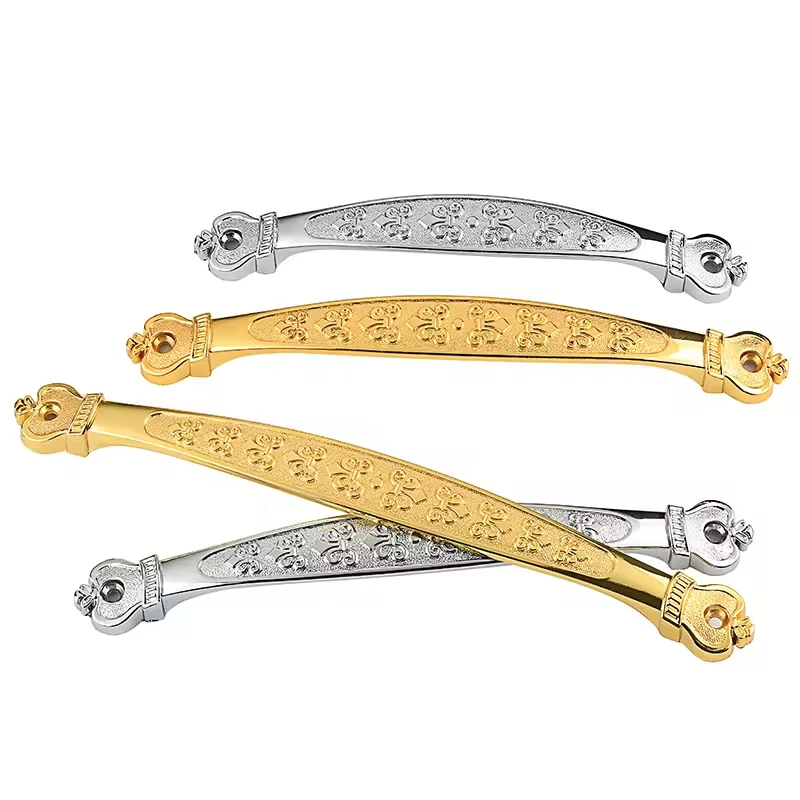 BBDHOME Zinc Alloy Metal Chrome Plated Cabinet Hardware Handles Gold Bedroom Dressing Cabinet Furniture Drawer Pulls Handle