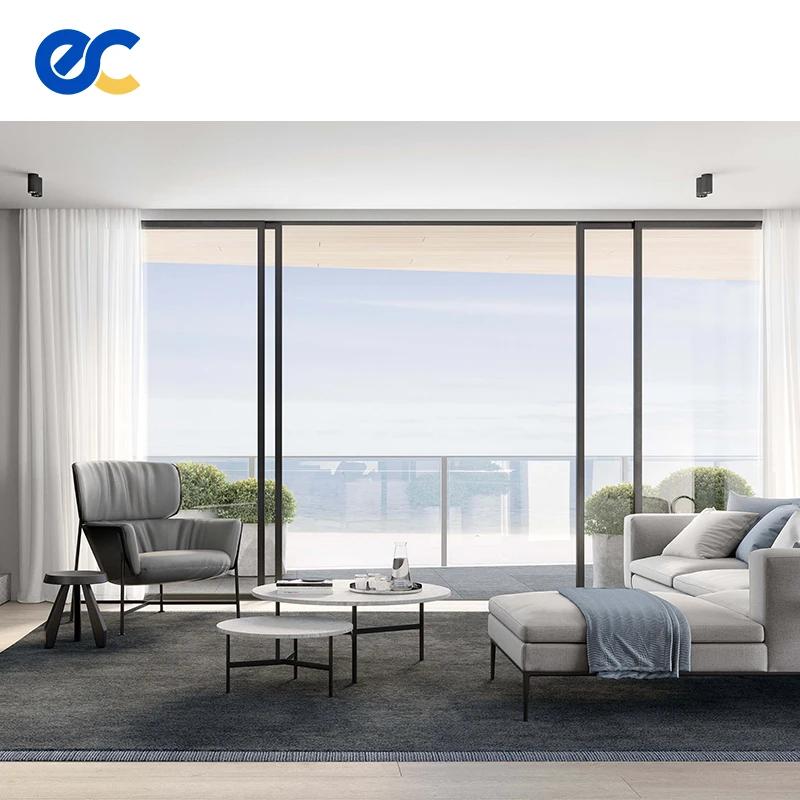 Thermal Break Large Sliding Patio Doors waterproof exterior Aluminum Sliding Door