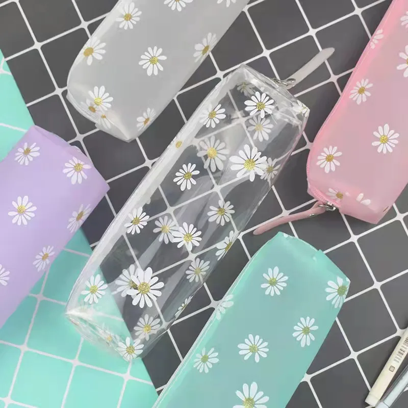Jelly Daisy Pattern Printed Frosted Polyurethane Soft Film TPU Film Leather Sheets for Stationery Pouch Case