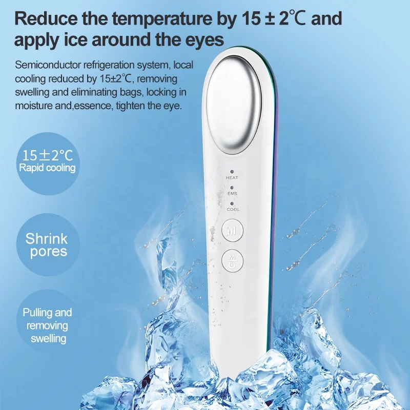 Portable High Frequency Ems Facial Massager Eye Face Lift Skin Tightening Eye Massager With Heat Compression