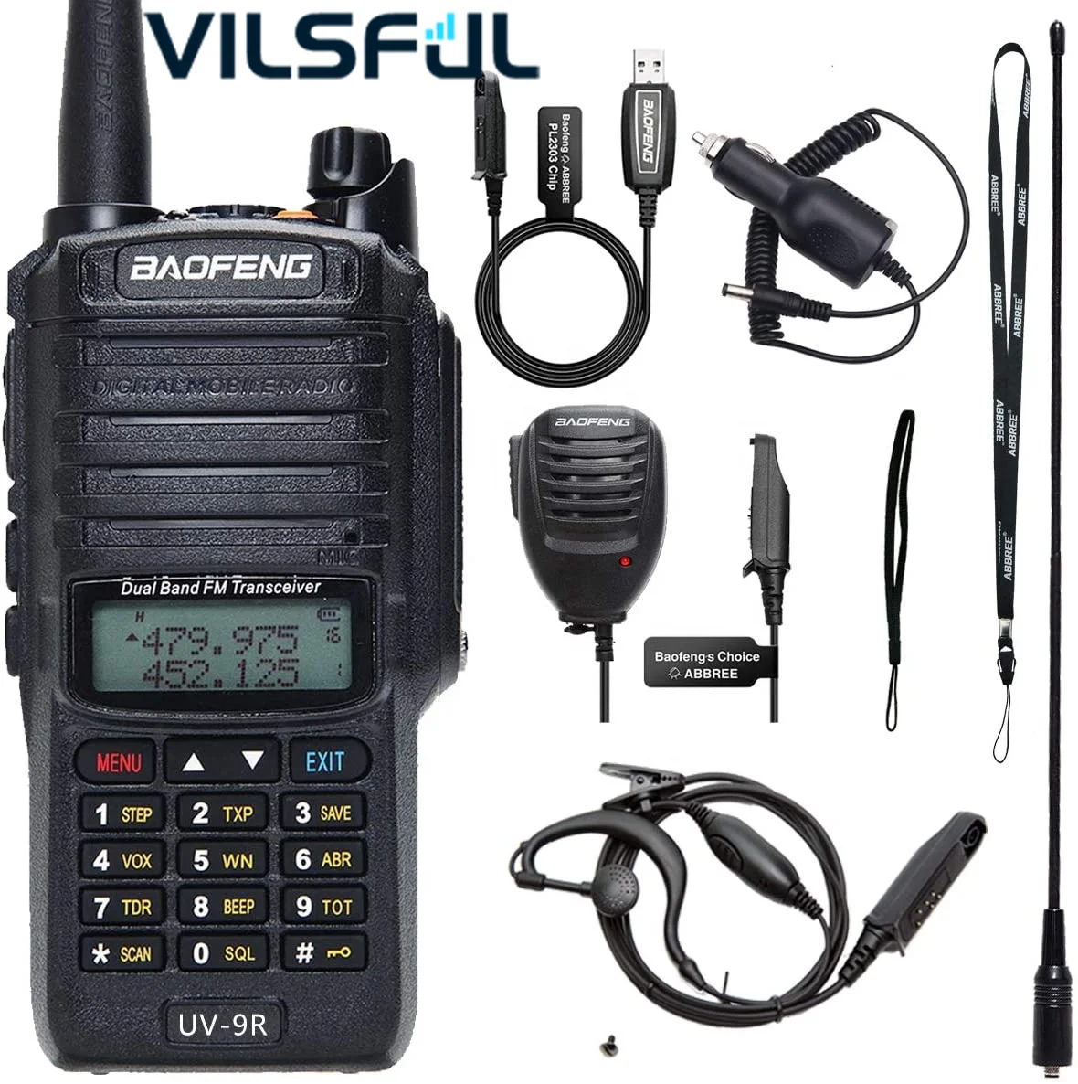 Baofeng 8W UV-9R Dual Band 136-174MHz 400-520MHz Waterproof IP67 Transceiver