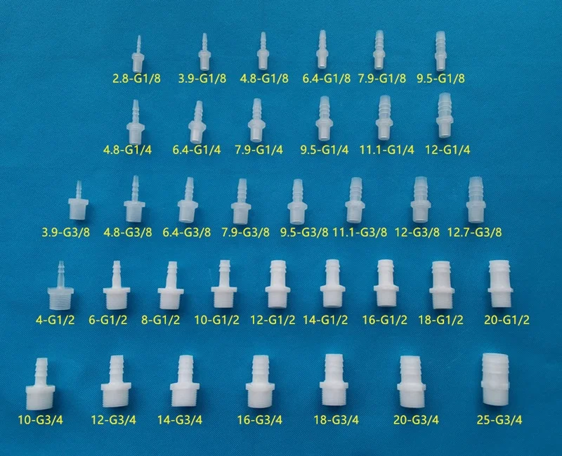 Plastic Straight threaded tubing barb fitting adapter Coupler male thread barbed hose pipe connector