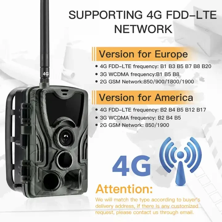 FTP SMTP MMS SMS 20MP 1080P Wireless Cellular Wildlife Surveillance Cameras 4G Hunting Trail Camera With 20MP 1080P Night Vision