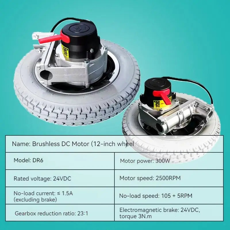 High Power Electromagnetic Brake Hub Motor Electric Wheelchair Motor 24V For Wheelchair