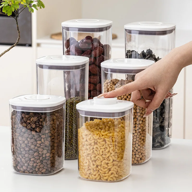 Pantry Food Grade Air tight Vacuum Kitchen Dry Bulk Grain Plastic Cereal Coffee Jar for Food Storage Container Bin Box With Lid