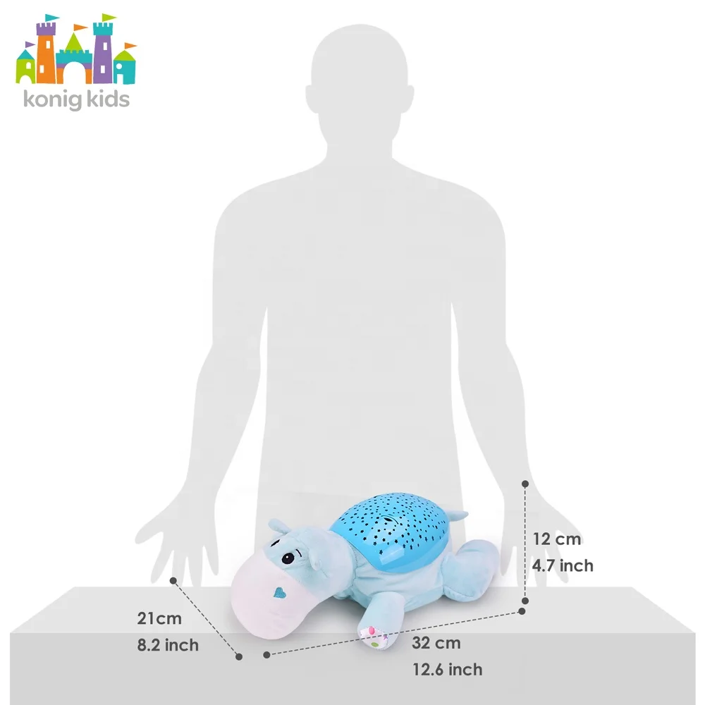 Konig Kids Factory Wholesale Soft Stuffed Animal Push Sleeping Soothing Plush Toy With Music and Projection
