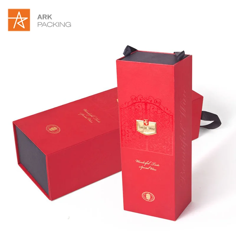 Recycle Custom Cardboard Gift Packaging Folding Box For Wine With EVA Foam