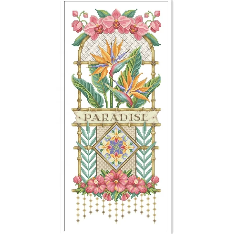 Набор для вышивки крестиком «Райский цветок» DPH050, белые тканевые принадлежности для рукоделия «сделай сам», 18 карат, 14 карат, 11 карат, без принта