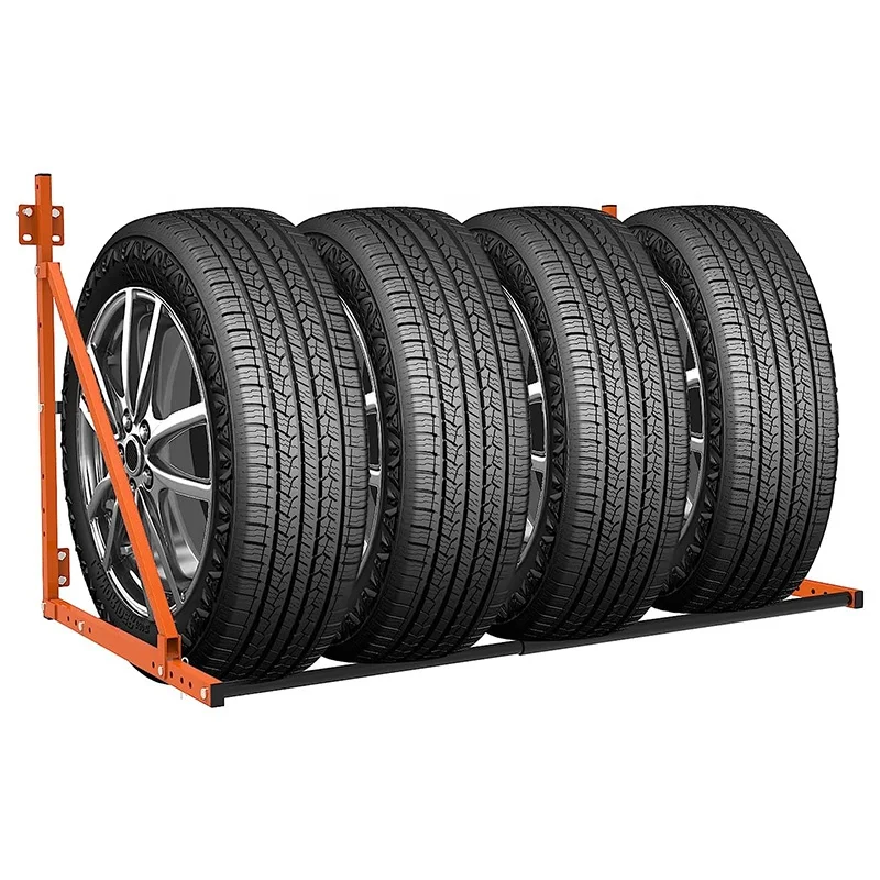 Регулируемый настенный стеллаж для хранения шин в
