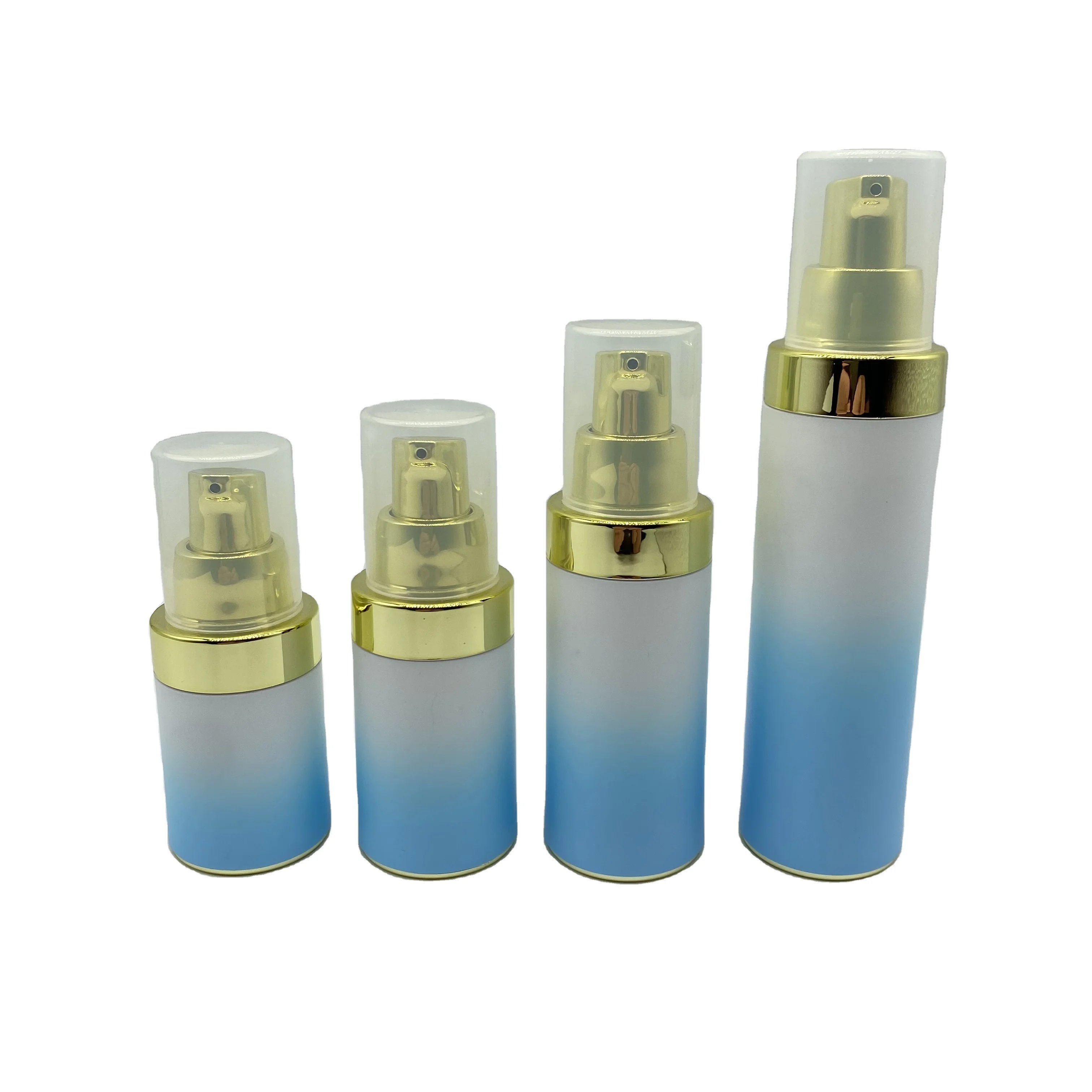New arrival yuyao factory  fancy blue pp plastic cosmetic gel pump 30ml airless bottle