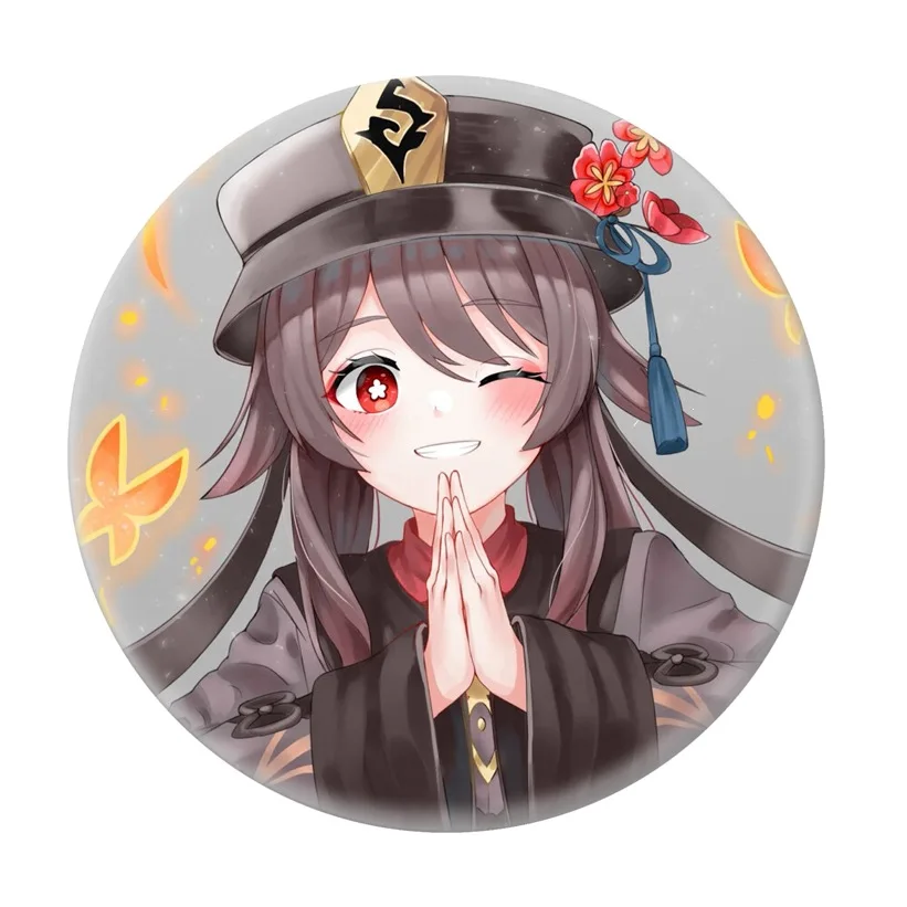 genshin Impact traveler heroine lumine hutao kawayi cute game badges