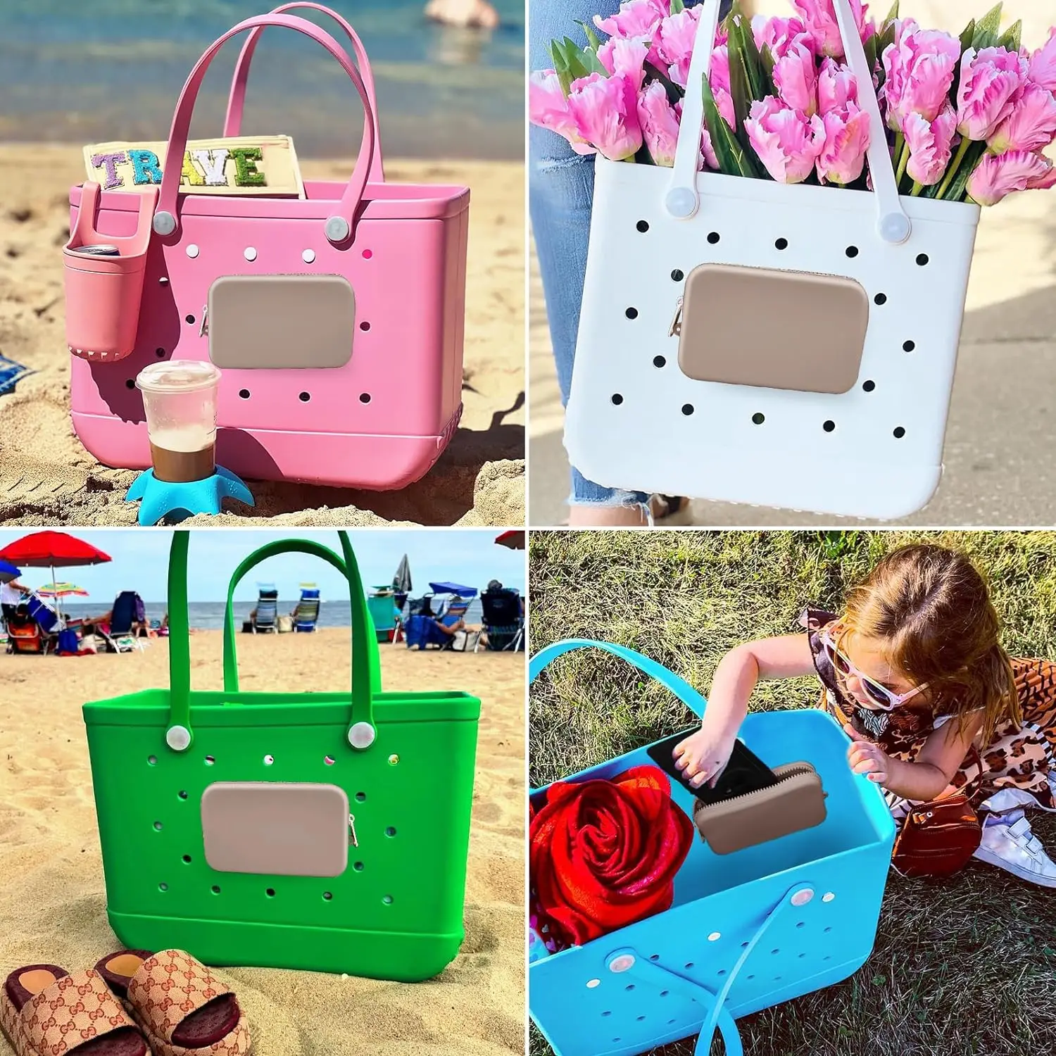 Bag Slip Pocket Wallet Accessory Plastic Mobile Phone Holder for Beach Bag and Handbag Included